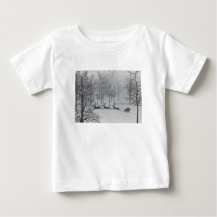 Camiseta Para Bebê Papais noeis Sleigh em uma Wonderland de inverno