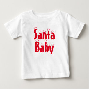 Camiseta Para Bebê Papais noeis Típica de neve vermelha-bebê Natal bo