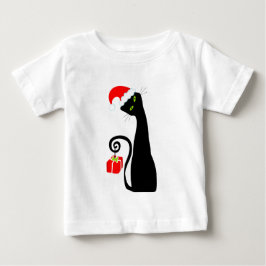 Camiseta Para Bebê Papais noeis Whimsical Cat Baby T Shirt