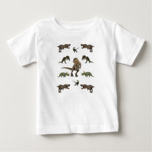Camiseta Para Bebê Papel de embrulho de dinossauro