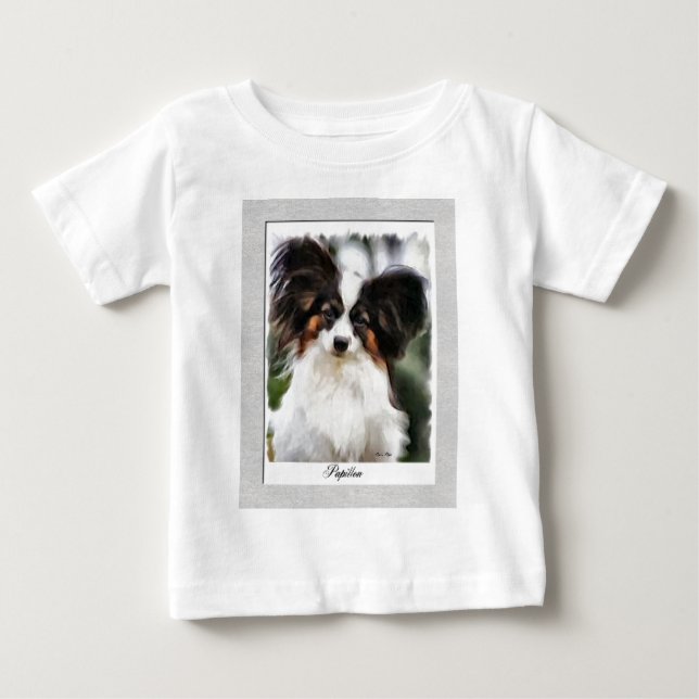 Camiseta Para Bebê Papillon Art Gifts (Frente)