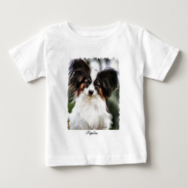 Camiseta Para Bebê Papillon Art Gifts (Frente)