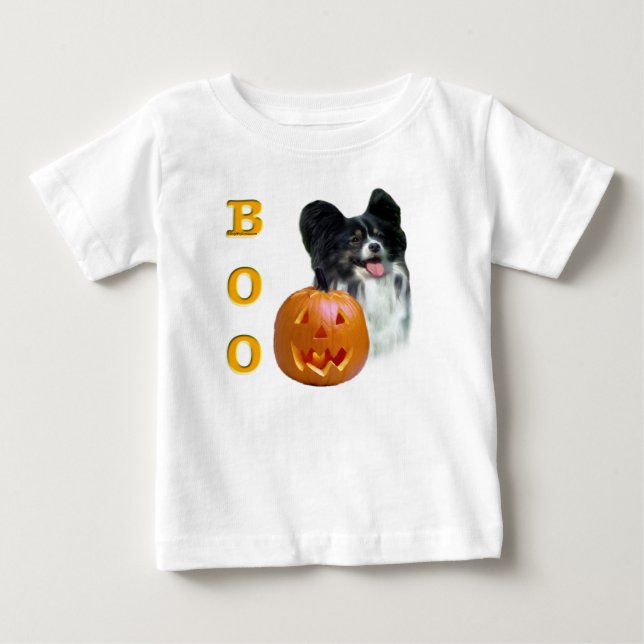 Camiseta Para Bebê Papillon Halloween BOO (Frente)
