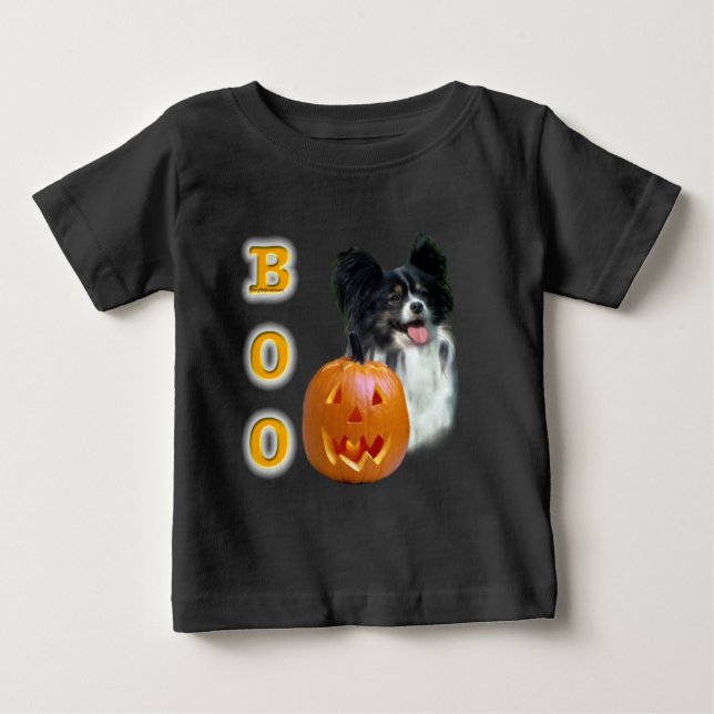 Camiseta Para Bebê Papillon Halloween BOO (Frente)