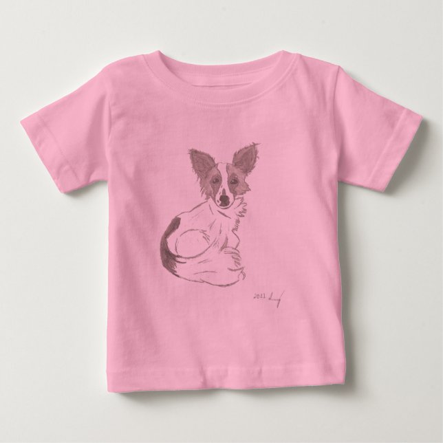 Camiseta Para Bebê Papillon Sketch Shirts (Frente)
