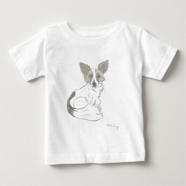 Camiseta Para Bebê Papillon Sketch Shirts (Frente)