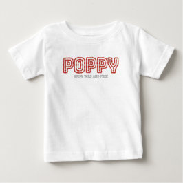 Camiseta Para Bebê Papoula Cresça Selvagem Livre Floral Gráfico Conto