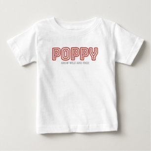Camiseta Para Bebê Papoula Cresça Selvagem Livre Floral Gráfico Conto