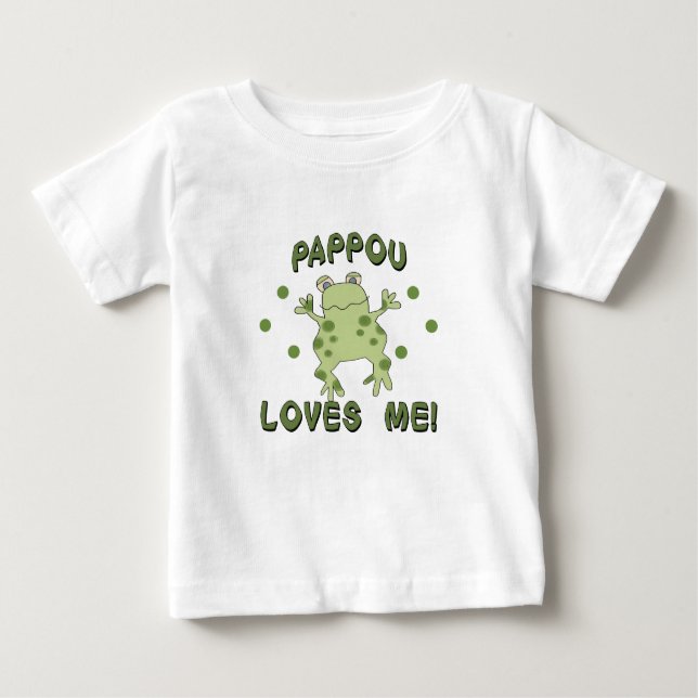 Camiseta Para Bebê Pappou ama-me sapo (Frente)