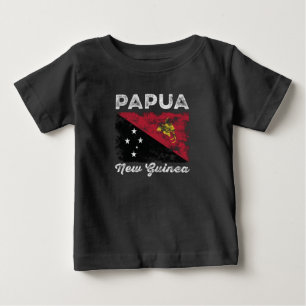 Camiseta Para Bebê Papua Nova Guiné - Sinalizador Afastado