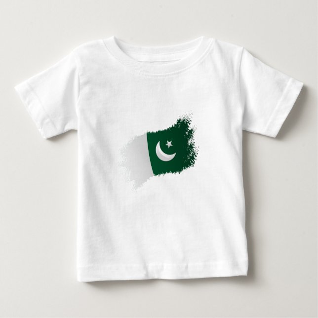 Camiseta Para Bebê Paquistão: Bandeira Independência do Paquistão (Frente)