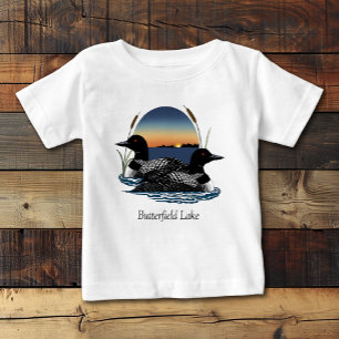 Camiseta Para Bebê Par de Mergulhões do Lago Butterfield