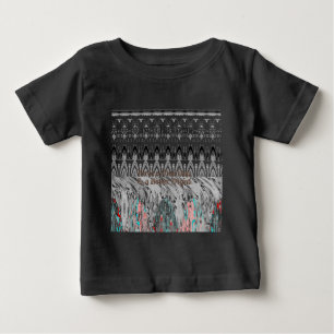 Camiseta Para Bebê Para a design de Ouro Branco e Negro