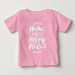 Camiseta Para Bebê PARA CASA, meu Lugar Feliz! Proteção no Local -