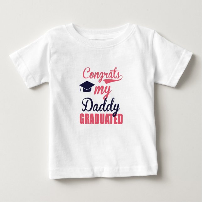 Camiseta Para Bebê Parabéns meu pai graduado (Frente)
