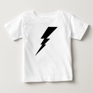 Camiseta Para Bebê Parafuso de raio preto