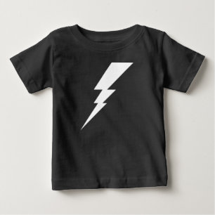 Camiseta Para Bebê Parafuso de relâmpago branco