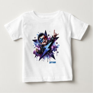 Camiseta Para Bebê Parafuso de Relâmpago Rock On Personalizado