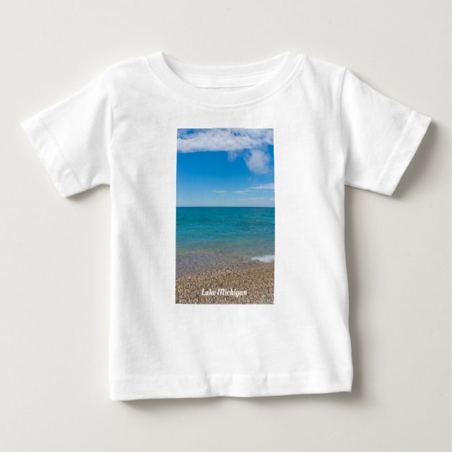 Camiseta Para Bebê Paraíso Azul No Lago Michigan (Frente)