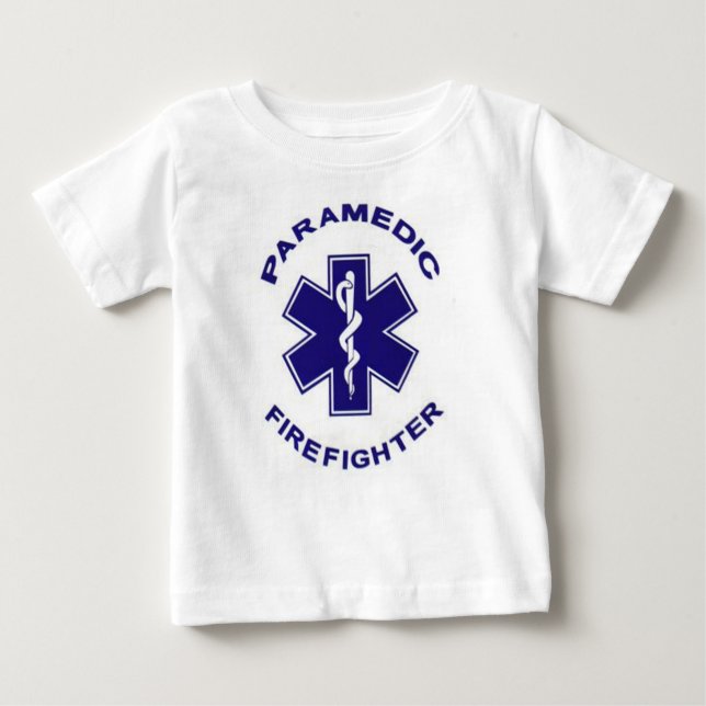 Camiseta Para Bebê paramédico do bombeiro (Frente)