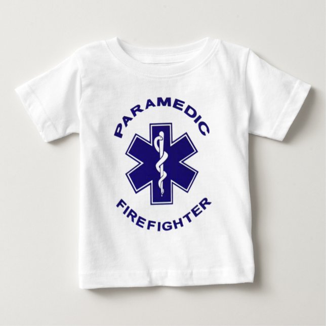 Camiseta Para Bebê paramédico do bombeiro (Frente)