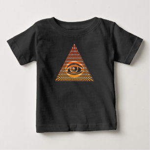 Camiseta Para Bebê Paranormal Todos Vendo Olho De Providência Espiri