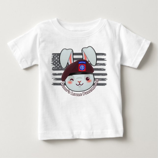 Camiseta Para Bebê Paraquedista da 82ª Divisão Aerotransportada (Frente)