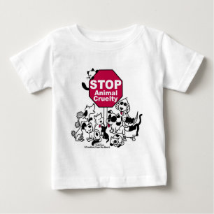 Camiseta Para Bebê Parar a crueldade dos animais