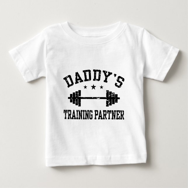 Camiseta Para Bebê Parceiro de treinamento de pais (Frente)