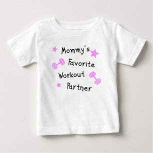 Camiseta Para Bebê Parceiro de Workout Favorito do Mamãe
