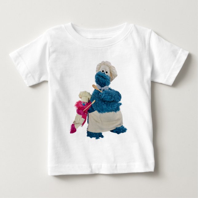 Camiseta Para Bebê Parceiros de Caminhão de Comida do Cookie Monster (Frente)