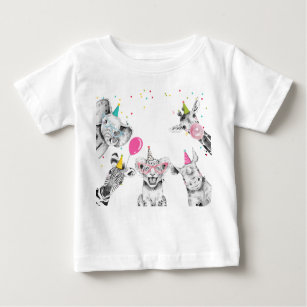Camiseta Para Bebê Parceiros Safari Festa de aniversário Birthday
