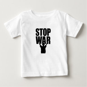 Camiseta Para Bebê Pare a guerra, Paz