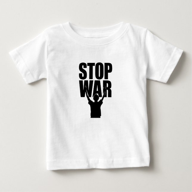 Camiseta Para Bebê Pare a guerra, Paz (Frente)