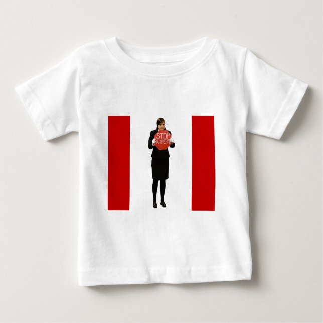 Camiseta Para Bebê Pare o harpista (Frente)