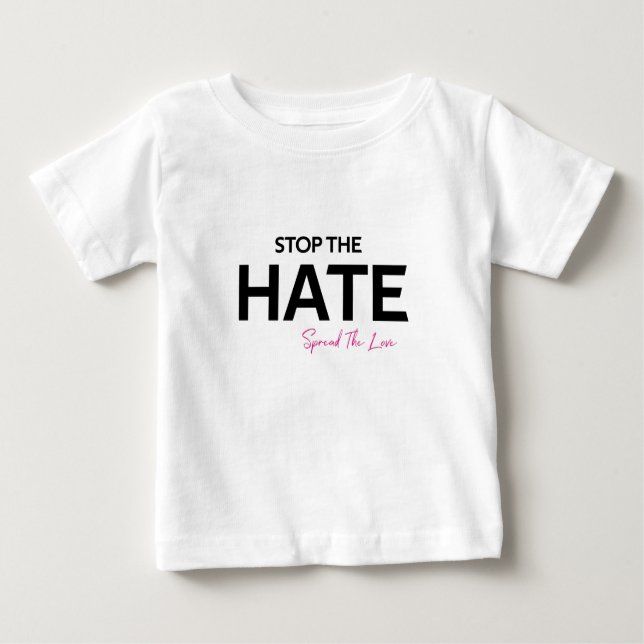 CAMISETA PARA BEBÊ PARE O ÓDIO ASIÁTICO ESPALHA O AMOR! (Frente)