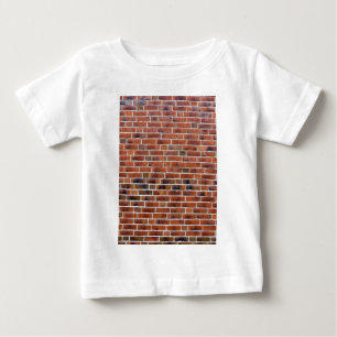 Camiseta Para Bebê Parede de tijolos com juntas