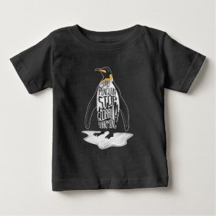 Camiseta Para Bebê Parem com o aquecimento global Guardem os animais