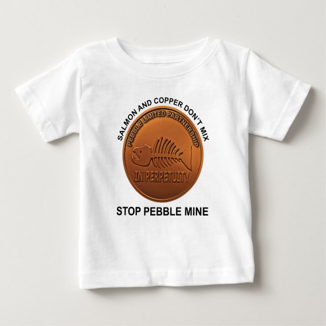 Camiseta Para Bebê Parem Com O Pebble Mine - Penny (Frente)