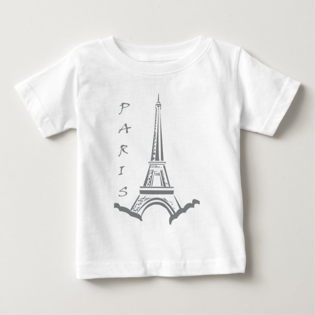 Camiseta Para Bebê PARIS Torre Eiffel (Frente)