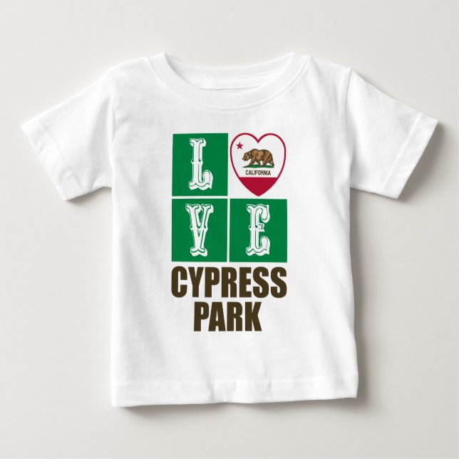 Camiseta Para Bebê Parque de Cypress, Bandeira do Estado da Califórni (Frente)