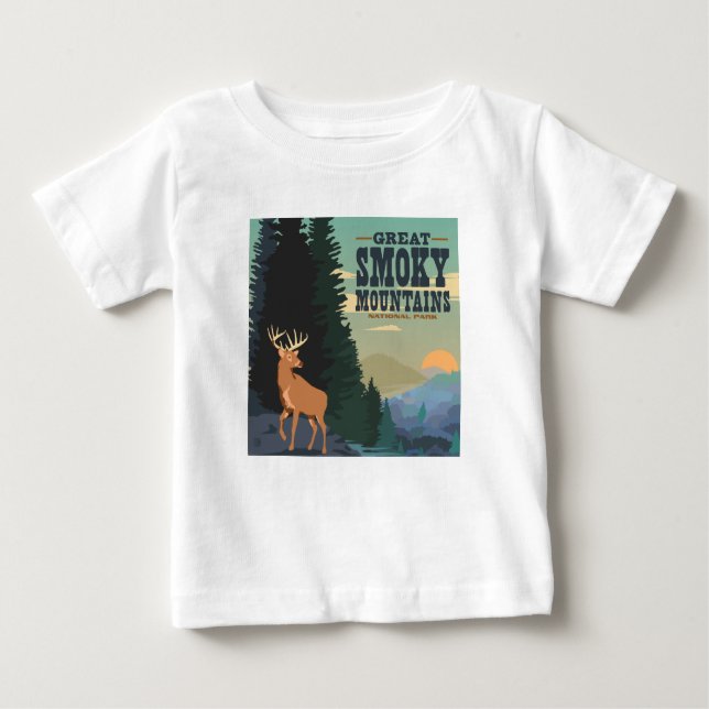 Camiseta Para Bebê Parque Nacional das Montanhas do Enfumaçado excele (Frente)