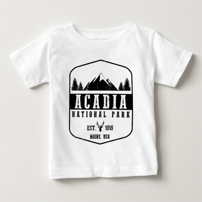Camiseta Para Bebê Parque nacional do Acadia (Frente)