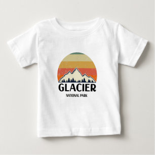 Camiseta Para Bebê Parque Nacional do Glacier Vintage