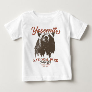 Camiseta Para Bebê Parque Nacional do Yosemite Grizzly Bear Californi