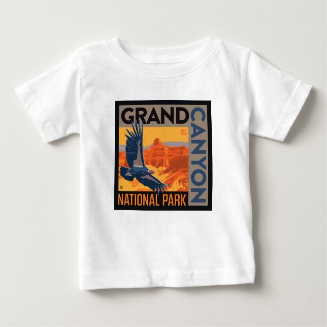 Camiseta Para Bebê Parque Nacional Grand Canyon | Condores (Frente)