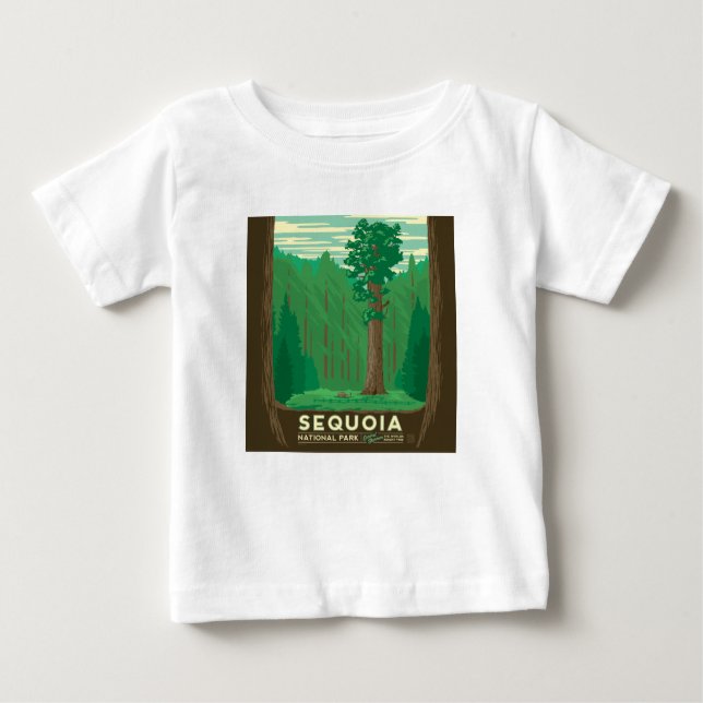 Camiseta Para Bebê Parque Nacional Sequoia (Frente)