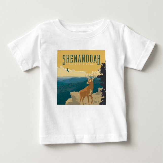 Camiseta Para Bebê Parque Nacional Shenandoah | Veado (Frente)