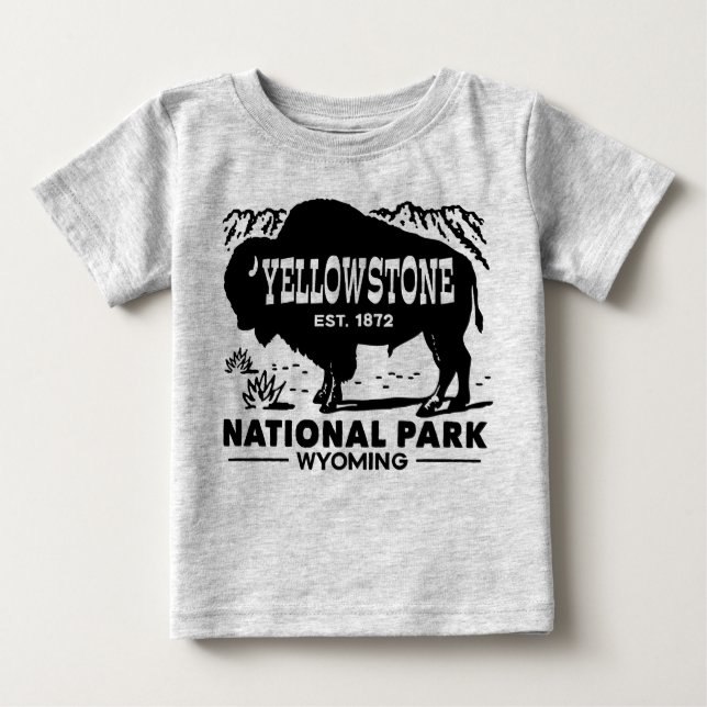 Camiseta Para Bebê Parque Nacional Yellowstone (Frente)