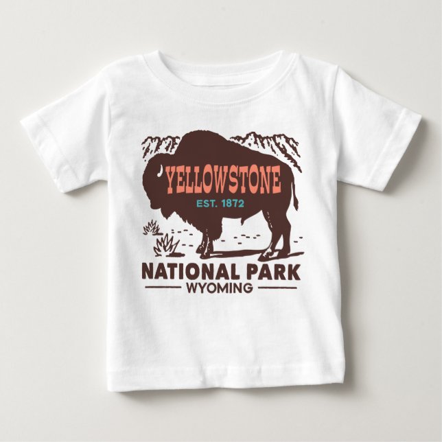 Camiseta Para Bebê Parque Nacional Yellowstone (Frente)